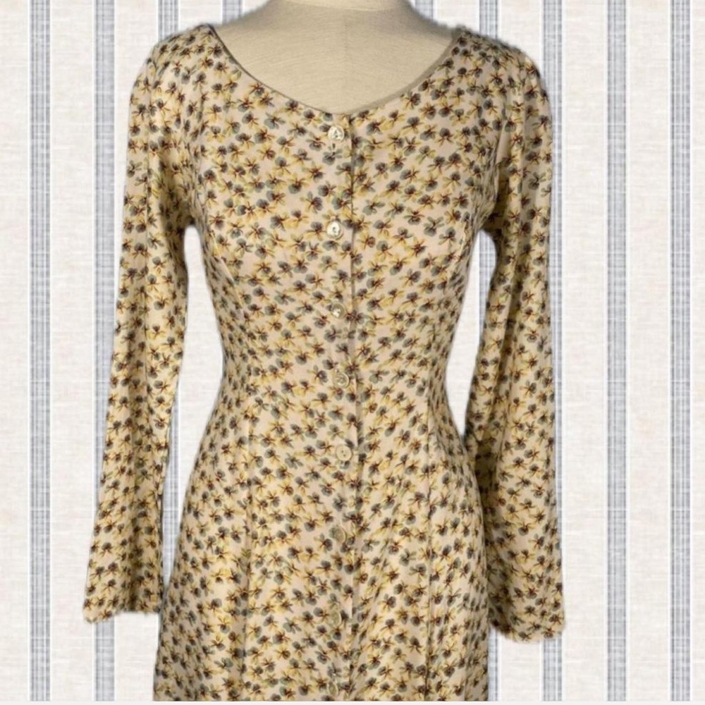 90’s Moda International Floral Country Long Sleeve Dress